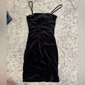 Black Velvet Midi Dress